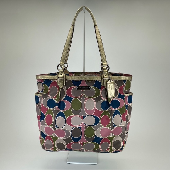 Coach Handbags - Coach Multicolor Sateen Scarf Print Tote Handbag - C1282-F19819